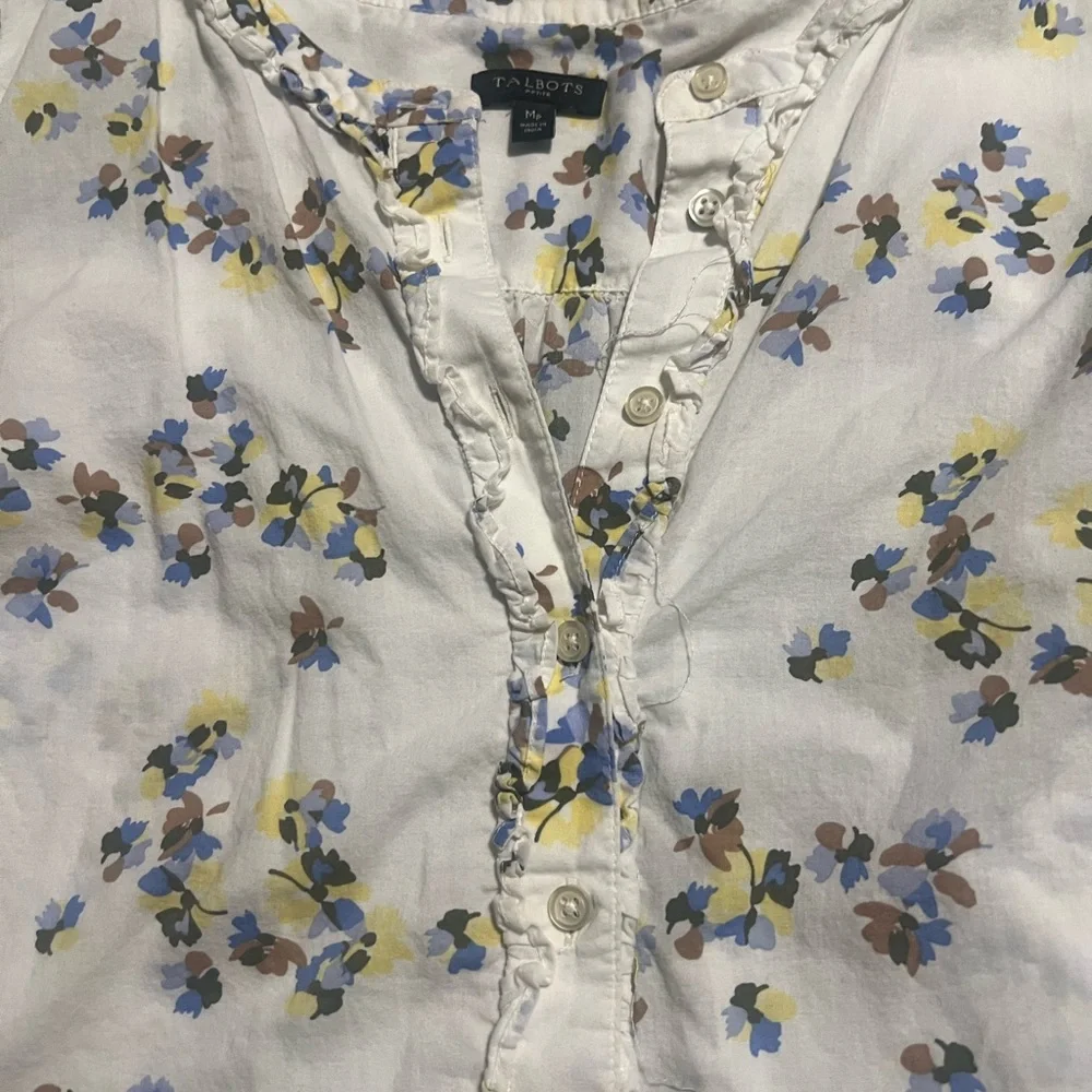 Talbots White Floral Blouse - Picture 3 of 3